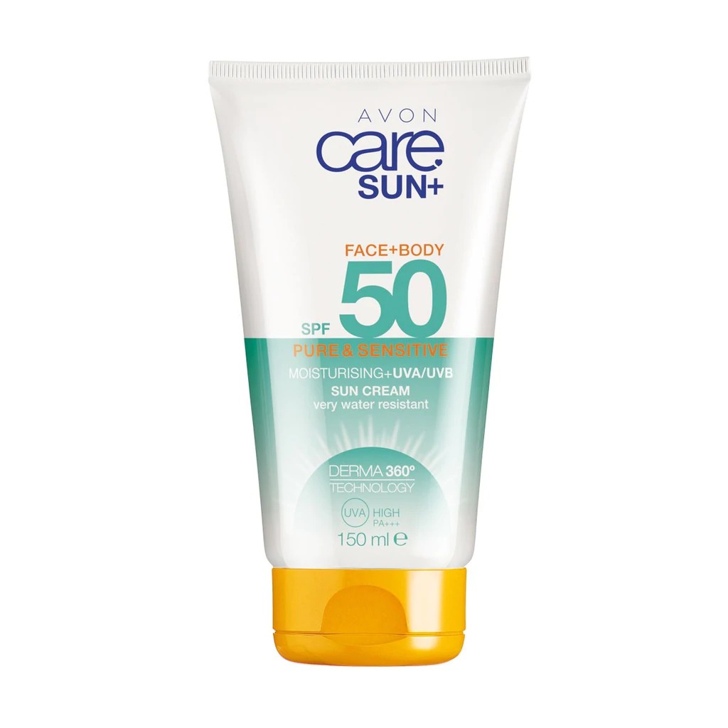 Avon Care Sun+ Crème Solaire Pure et Sensible Corps et Visage. SPF 50 150ml.