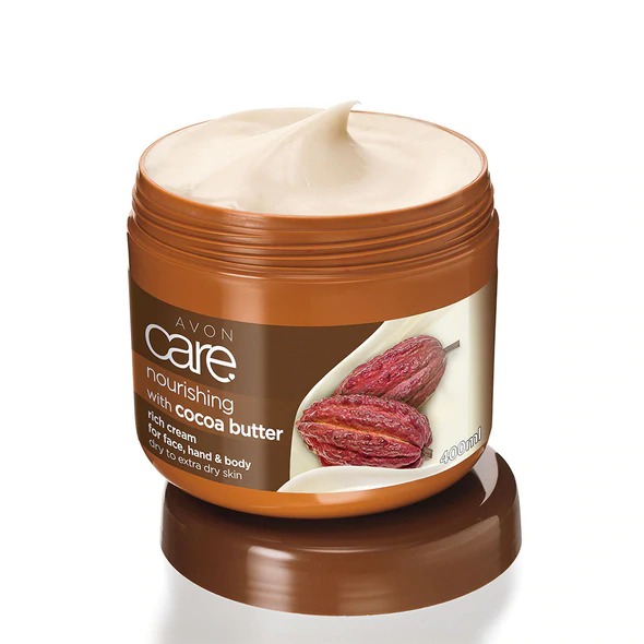 Avon Care Beurre de Cacao Crème onctueuse et nourrissante pour le Visage, les Mains et le Corps 400ml.