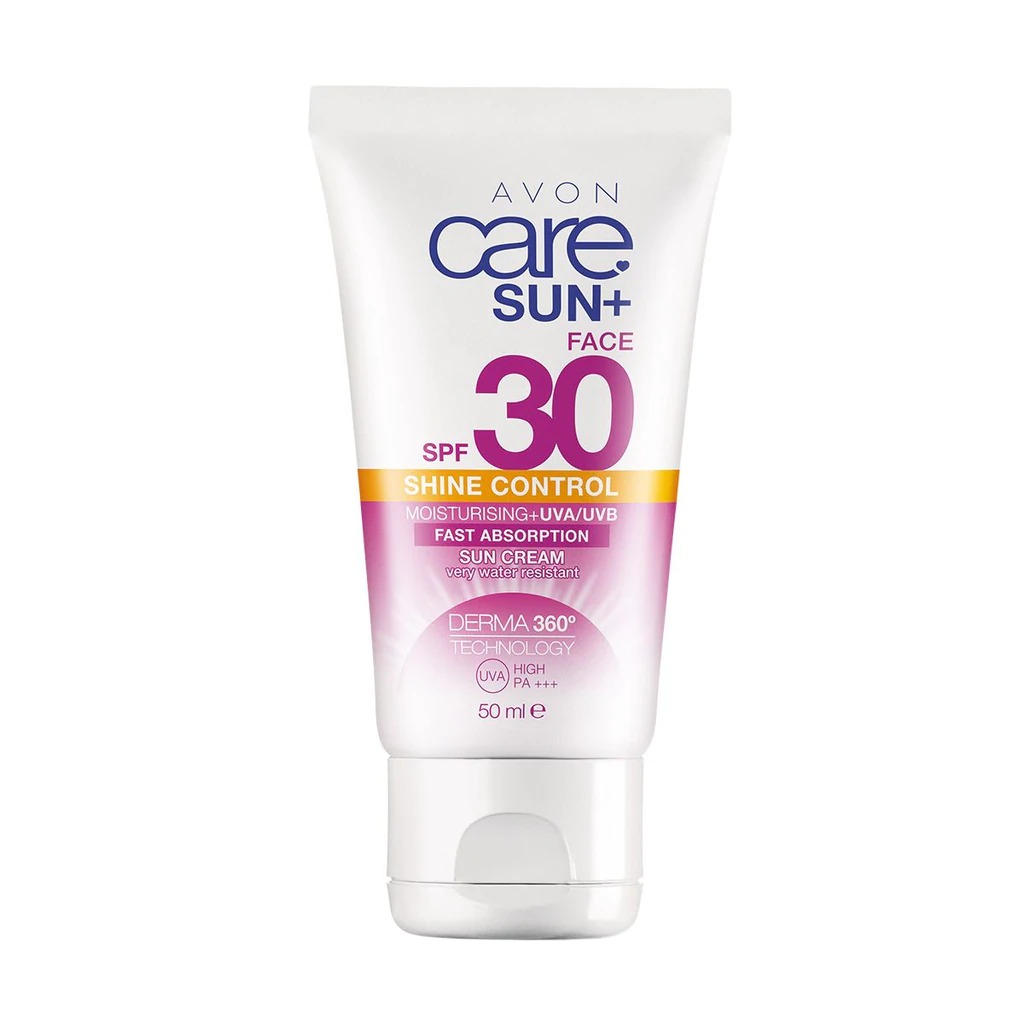 Avon Care Sun+ Crème Solaire Hydratante pour le Visage Contrôle des Peaux Luisantes SPF 30 50ml.