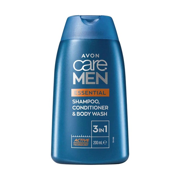 Avon Care Men Essentials 3en1 Shampoing, Après Shampoing et Gel Douche 200ml.