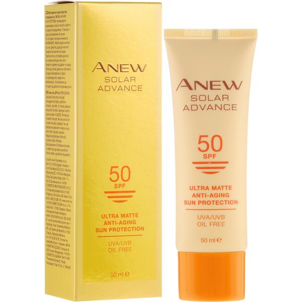 Crème solaire matifiante anti-âge SPF 50 pour visage